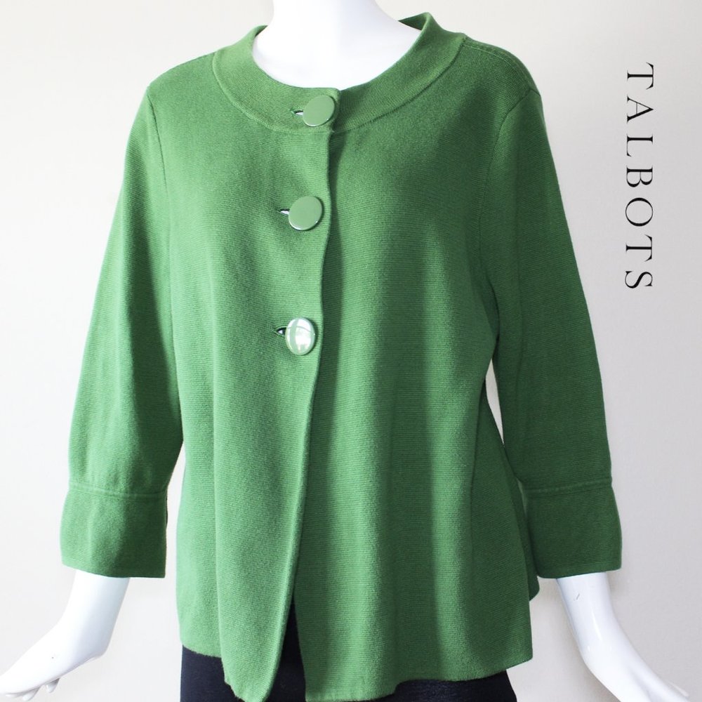 Talbots knit sweater XL color green